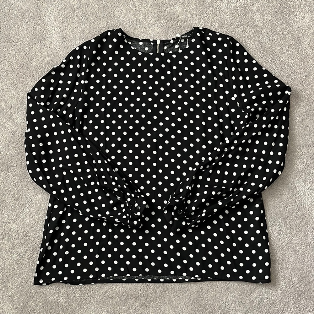 Milan Kiss Polka Dot Blouse NWT